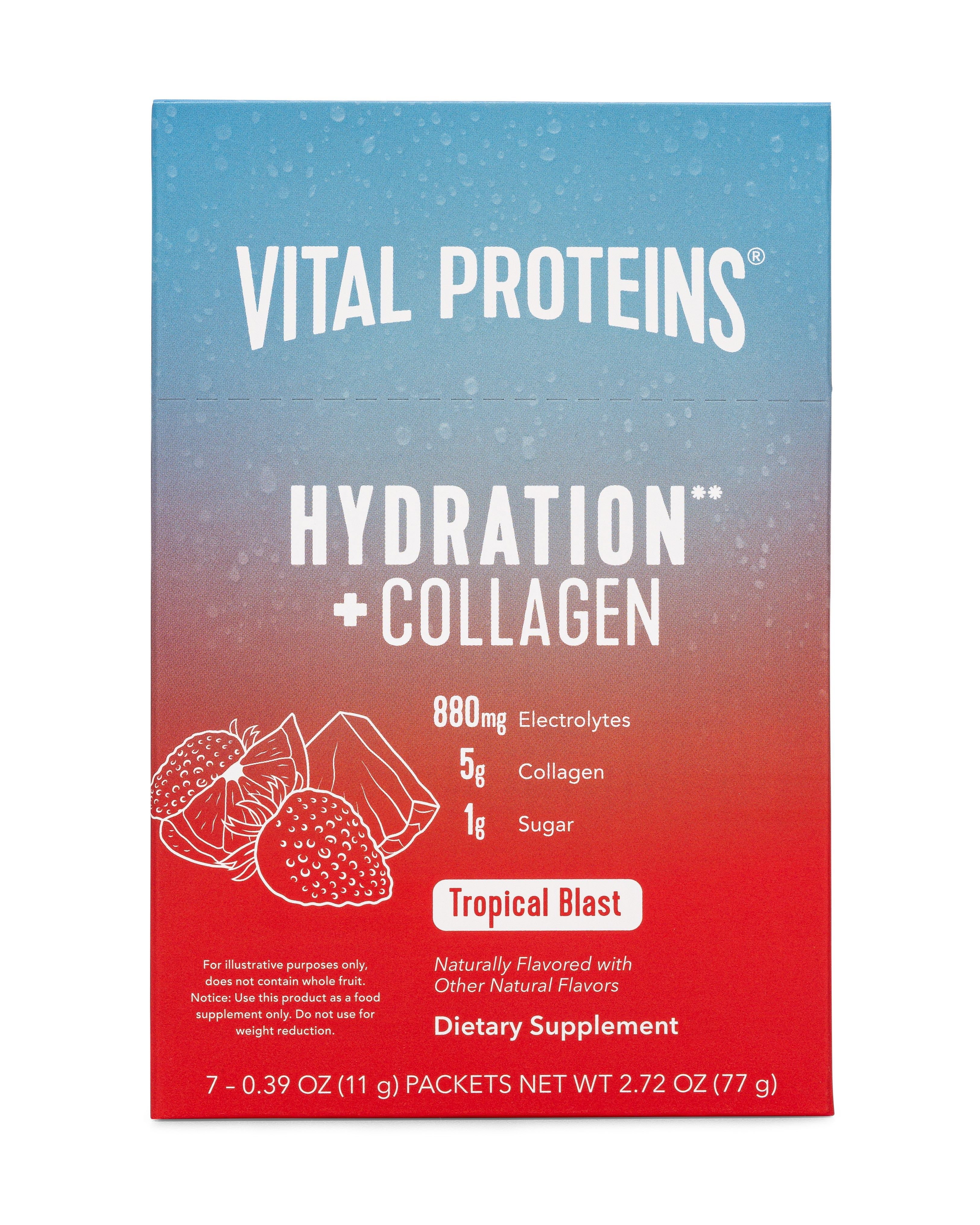 Vital Proteins Hydration Tropical Blast Stick Pack Box, 7 count