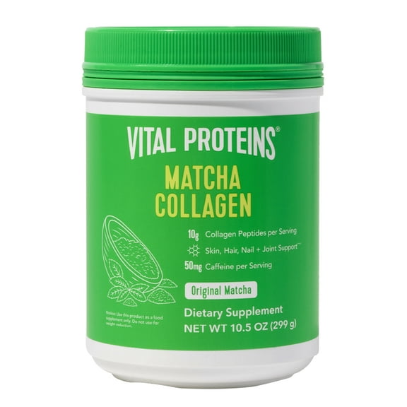 Vital Proteins Matcha Collagen Peptides Powder, Skin, Hair, Nail & Joint Support, Original, 10.5 oz