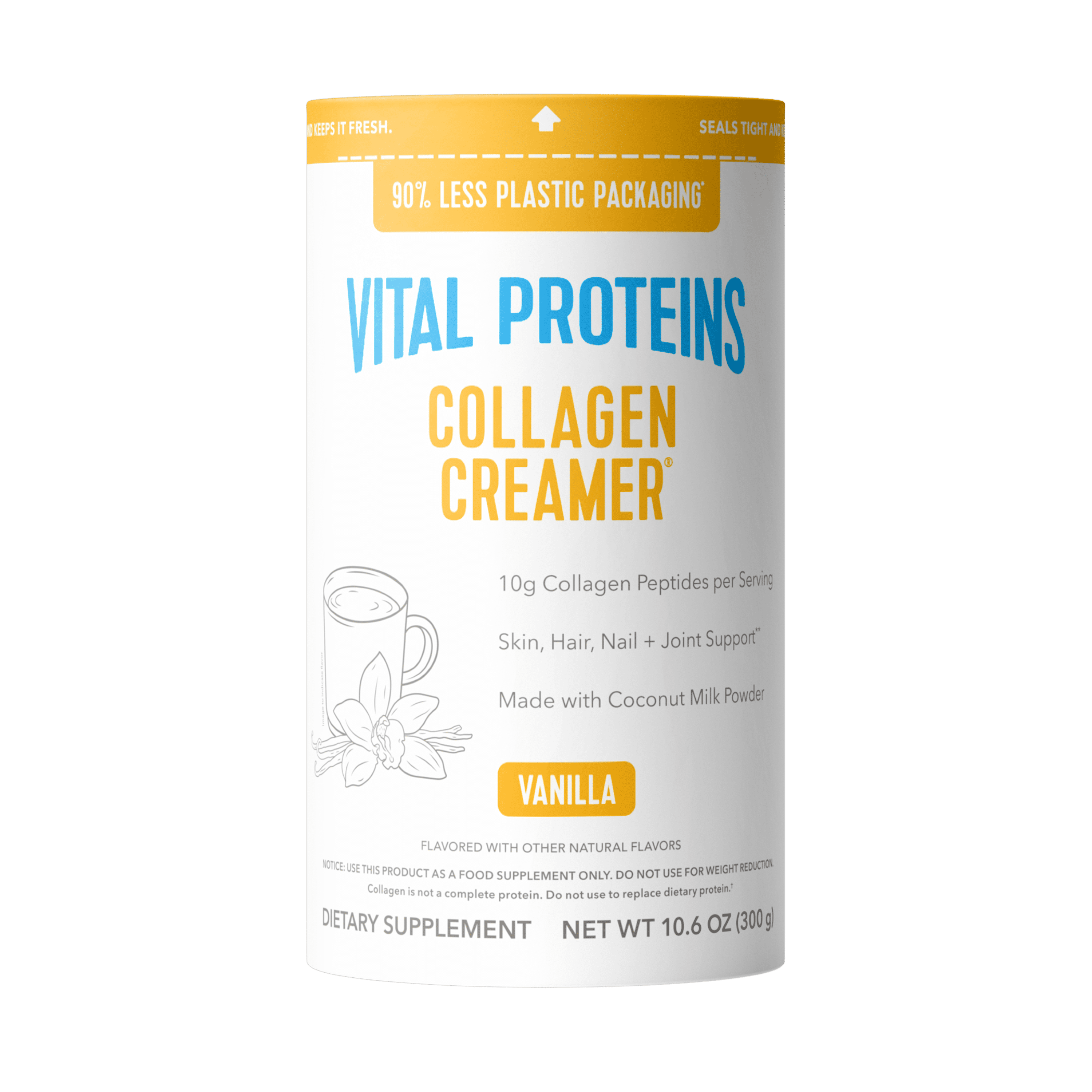 Vital Proteins Collagen Creamer made with Coconut Milk - 10g Collagen for Skin, Nail & Joint Support, Vanilla, 10.6 oz