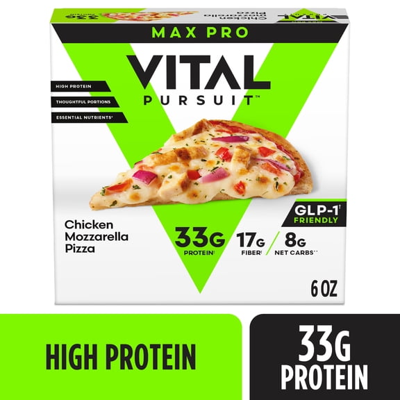 Vital Pursuit Chicken Mozzarella Personal Pizza, High Protein GLP-1 Friendly Frozen Pizza, 33g Protein, 6 oz (Frozen)
