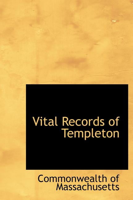 Vital Records of Templeton Hardcover