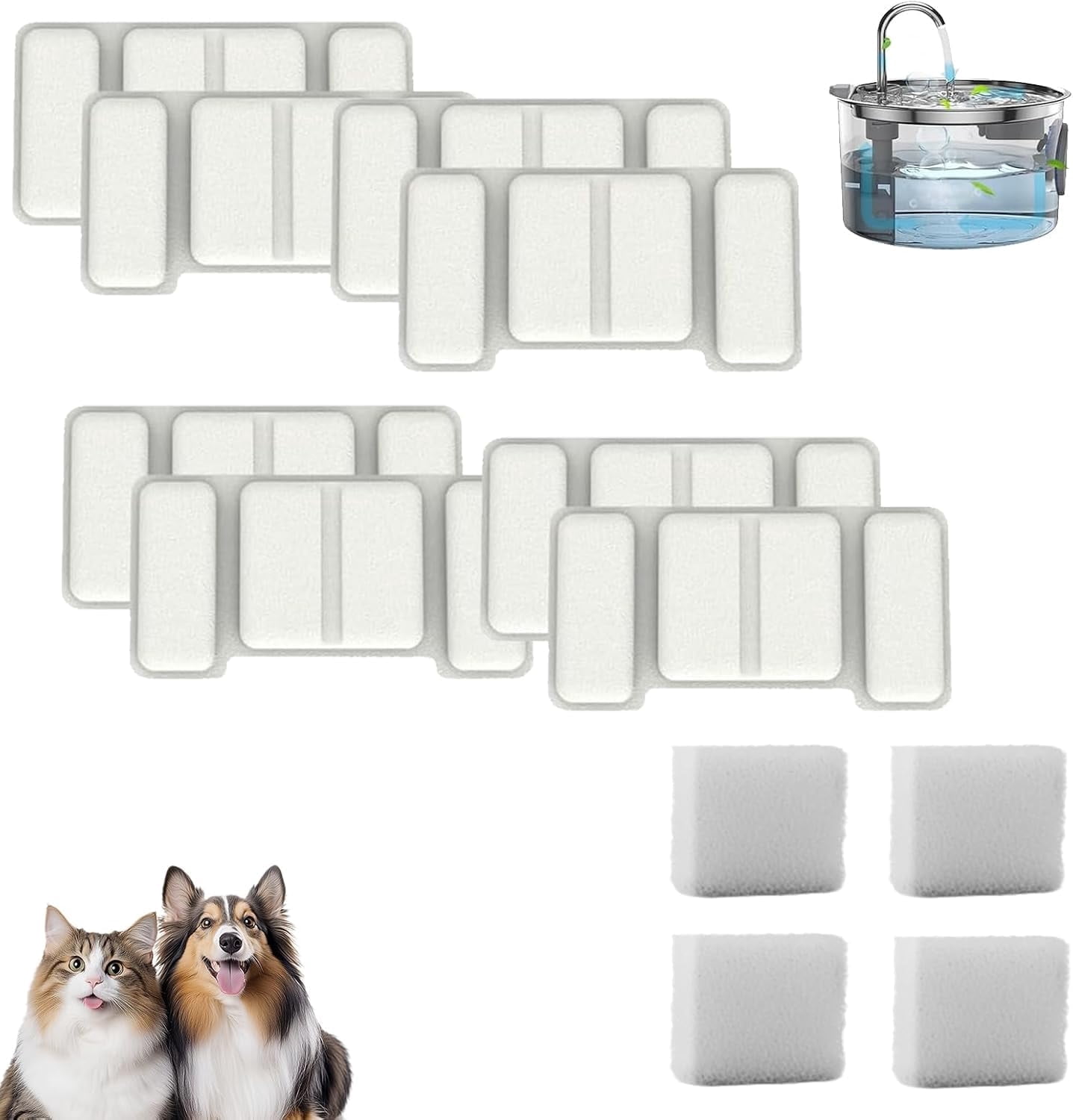 2026 New Water Fountain, 3.2l/108 oz Cat Filtered-Water Fountain, Stainless Steel Dogs Fountains with Visual Level & Quiet Pump