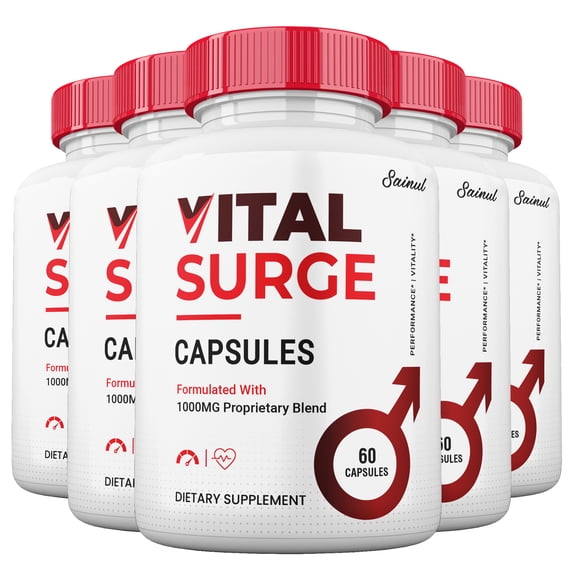 Vital Surge Capsules for Men, Maximum Strength Formula, Vital Surge Male Supplement (5 Pack)