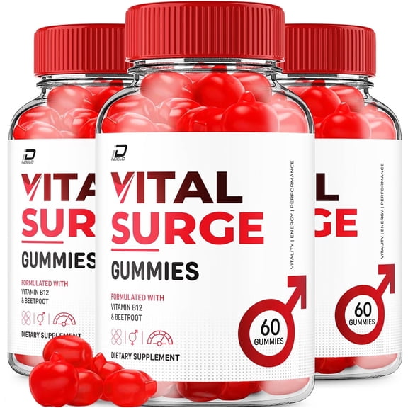 Vital Surge Keto ACV Gummies For Men VitalSurge Apple Cider Vinegar 1000MG, 3 Pack, 180 Gummies