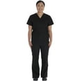thumbnail image 1 of Vital Threads Men and Women Scrubs Set V-Neck Top & Drawstring Pant, VT501C, M, Black, 1 of 9