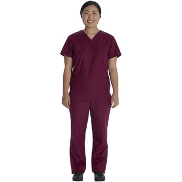 Vital Threads Men and Women Scrubs Set V-Neck Top & Drawstring Pant, VT526C