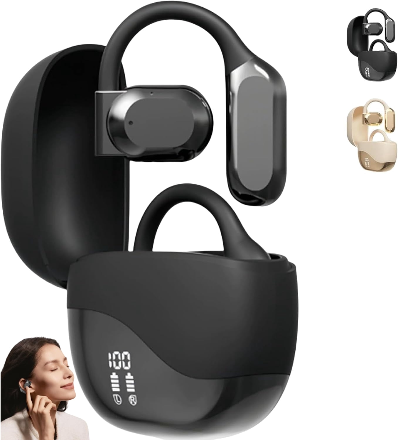 Vital Translation Earbuds, 2025 New 144-Language Bluetooth Headphones Translating Device, Ai Translation Earbuds Real Time, for Travel Business Learning (Black)