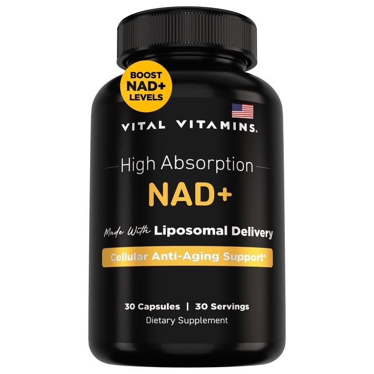 Vital Vitamins NAD+ Supplement, 30-Day, Cellular Energy & Anti-Aging -  Walmart.com