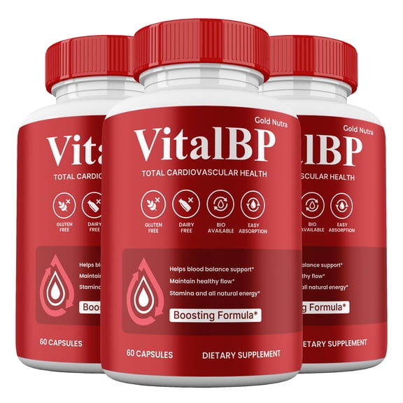 VitalBP Capsules, Vital BP Pills Glycogen Support, Max Strength All Natural (3 Pack)