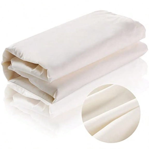 VitalCozy 63'' x 20 yd Unbleached Cotton Muslin Fabric Textile Wide Polyester Cotton Linen Material Embroidery Muslin Quilting Fabric by Yard for Sewing Apparel Painting Beige