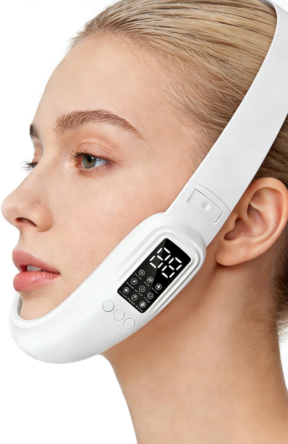 Vitala V Lift Facial Device Electric Double Chin Massager With 8 Modes 15 Intensities Rechargeable V Face Sculpting Tool (White)