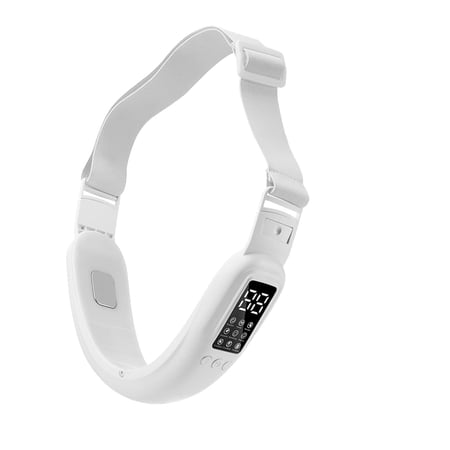 Vitala V Lift Facial Device, Electric Double Chin Reducer with 8 Modes and 15 Intensity Levels, Adjustable Jawline Sculpting Massager for Women and Men (1 PC, White)