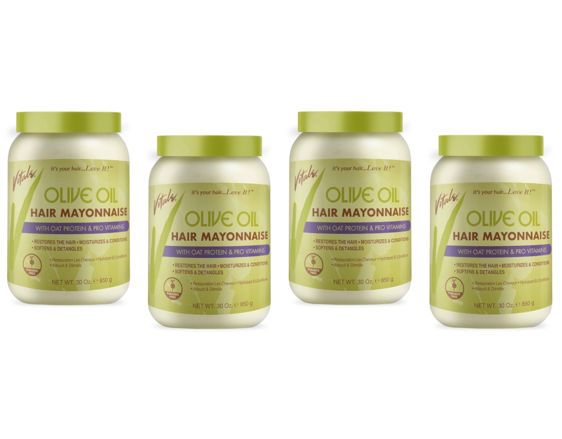 Vitale Olive Oil Hair Mayonnaise With Oat Protein & Pro Vitamins, 30 Oz