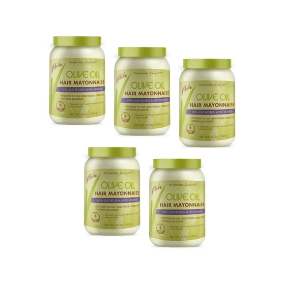Vitale Olive Oil Hair Mayonnaise With Oat Protein & Pro Vitamins, 30 Oz. - Pack of 5