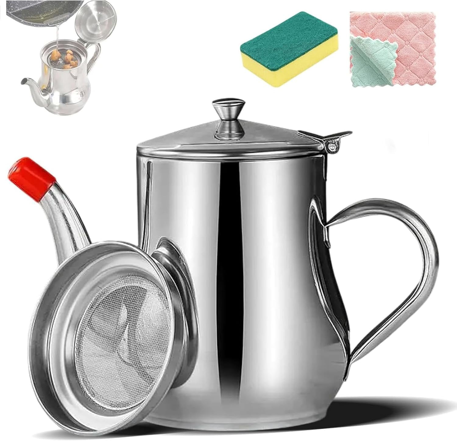 Vitalenergt Filter Pot, Stainless Steel Oil Filter Pot, 13/18/24/32/48 ...