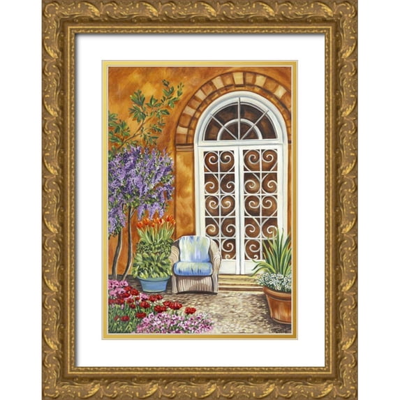 Vitaletti, Carolee 11x14 Gold Ornate Wood Framed with Double Matting Museum Art Print Titled - Tuscan Veranda I