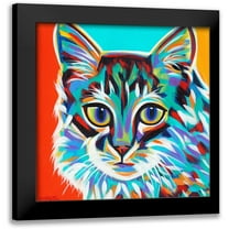 Vitaletti, Carolee 12x12 Black Modern Framed Museum Art Print Titled - Dramatic Cats II