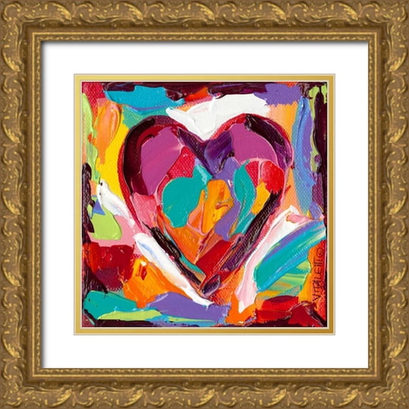 Vitaletti, Carolee 12x12 Gold Ornate Wood Framed with Double Matting Museum Art Print Titled - Colorful Expressions IV