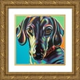 thumbnail image 1 of Vitaletti, Carolee 12x12 Gold Ornate Wood Framed with Double Matting Museum Art Print Titled - Painted Dachshund I, 1 of 4