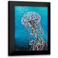 thumbnail image 1 of Vitaletti, Carolee 12x14 Black Modern Framed Museum Art Print Titled - Colorful Jellyfish II, 1 of 5