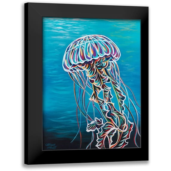 Vitaletti, Carolee 12x14 Black Modern Framed Museum Art Print Titled - Colorful Jellyfish II