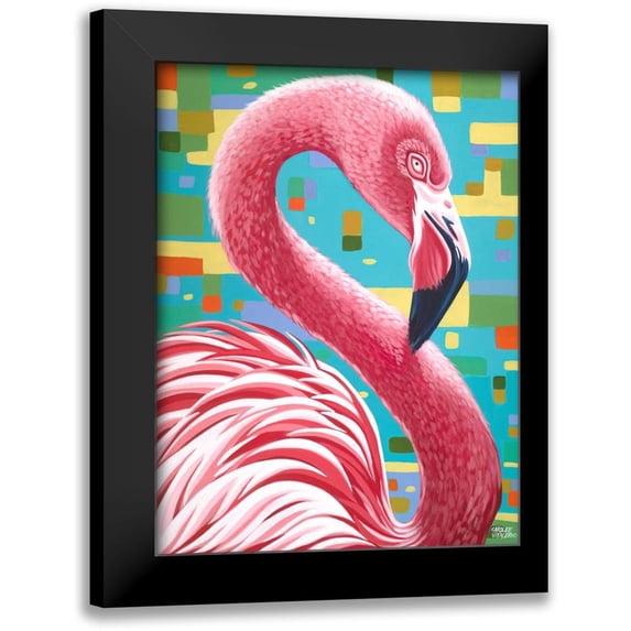 Vitaletti, Carolee 12x14 Black Modern Framed Museum Art Print Titled - Fabulous Flamingos I