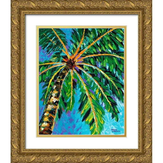 Vitaletti, Carolee 12x14 Gold Ornate Wood Framed with Double Matting Museum Art Print Titled - Under the Palms I