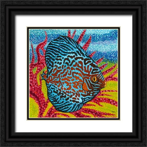 Vitaletti, Carolee 15x15 Black Ornate Wood Framed with Double Matting Museum Art Print Titled - Brilliant Tropical Fish II