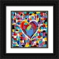 thumbnail image 1 of Vitaletti, Carolee 15x15 Black Ornate Wood Framed with Double Matting Museum Art Print Titled - Mosaic Heart II, 1 of 4