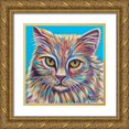thumbnail image 1 of Vitaletti, Carolee 15x15 Gold Ornate Wood Framed with Double Matting Museum Art Print Titled - Pastel Cats II, 1 of 4