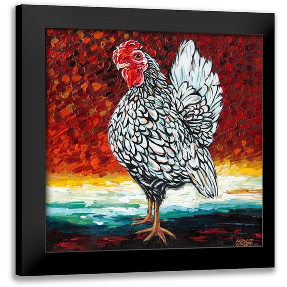 Vitaletti, Carolee 20x20 Black Modern Framed Museum Art Print Titled - Fancy Chicken II