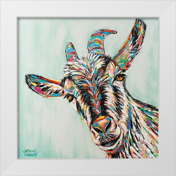 Vitaletti, Carolee 20x20 White Modern Wood Framed Museum Art Print Titled - Funny Goat I
