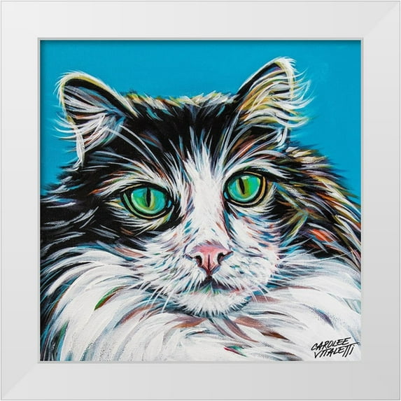 Vitaletti, Carolee 20x20 White Modern Wood Framed Museum Art Print Titled - High Society Cat II