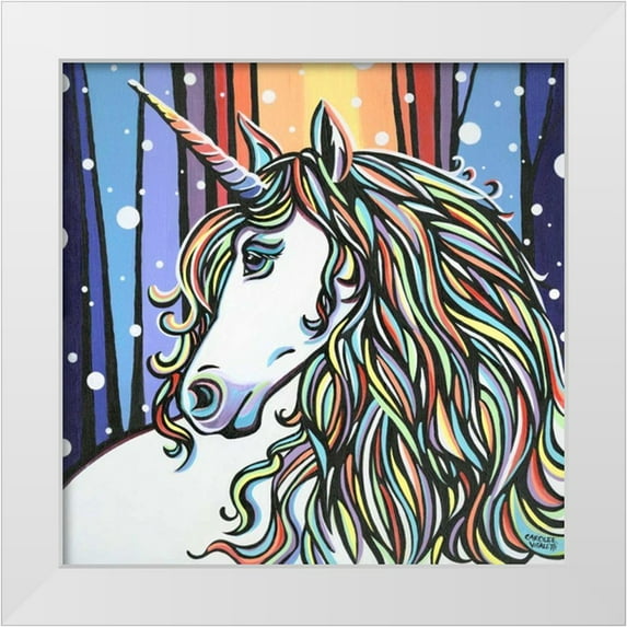 Vitaletti, Carolee 20x20 White Modern Wood Framed Museum Art Print Titled - Magical Unicorn II