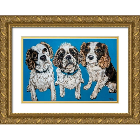 Vitaletti, Carolee 32x23 Gold Ornate Wood Framed with Double Matting Museum Art Print Titled - King Charles Family