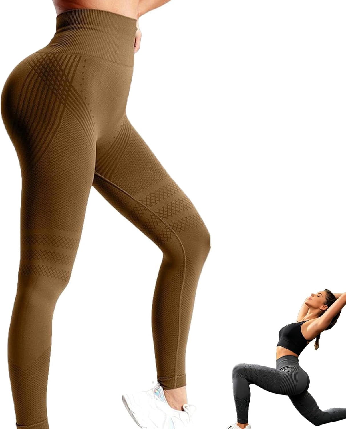 Vitaliaina 3d Anti-Cellulite Leggings, Compression Leggings for Women, High Waisted And Hip Lifting Yoga Elastic Quick Drying Tight Pants, Squat Proof Workout Apparel