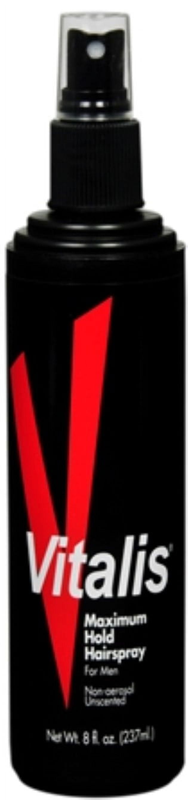Vitalis Hairspray For Men Non-Aerosol Unscented Maximum Hold 8 oz (Pack of 2)
