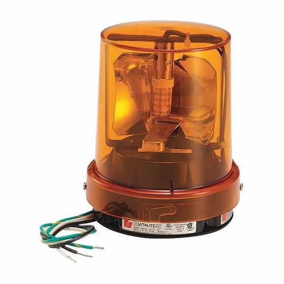 Warning Light, Amber, LED, 120V AC, 60 FPM, 5 1/8 in Dia., 1/2 in NPT Pipe 121SLED-120A-M1