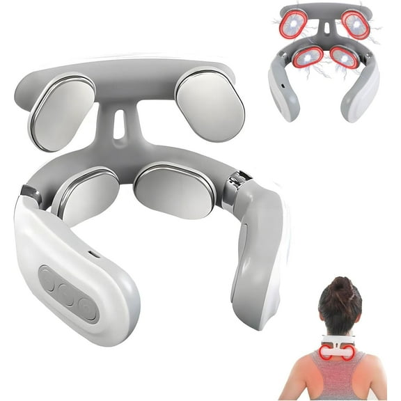 Vitality Magic Pro 2.0 Neck Massager, 4-Head Electric Massager, 6 Modes & 14 Intensity Levels, Cordless Rechargeable Design, Vagus Nerve Stimulator for Neck/Shoulder Relaxation & Pain Relief