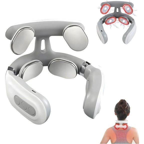 Vitality Magic Pro 2.0 Neck Massager, 4-Head Magic Pro 2.0 Neck Massage,with 6 Massage Modes , Rechargeable, Ergonomic,Promote Muscle Relaxation for Women Men Gifts