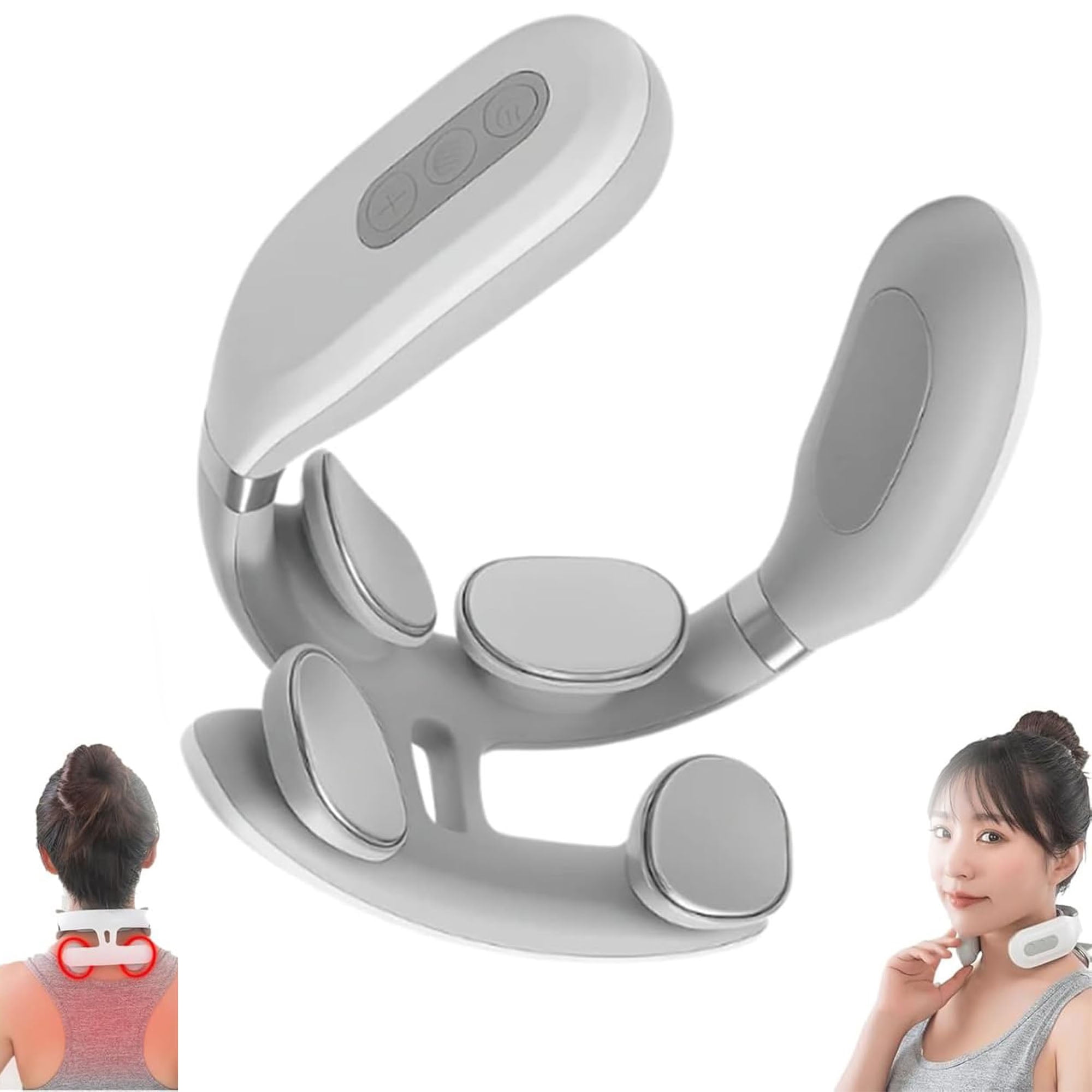 Neck Massager-Portable Upgraded 4-Head Electric Massagers Set with 6 Modes & 15 Levels, Promote Muscle Relaxation