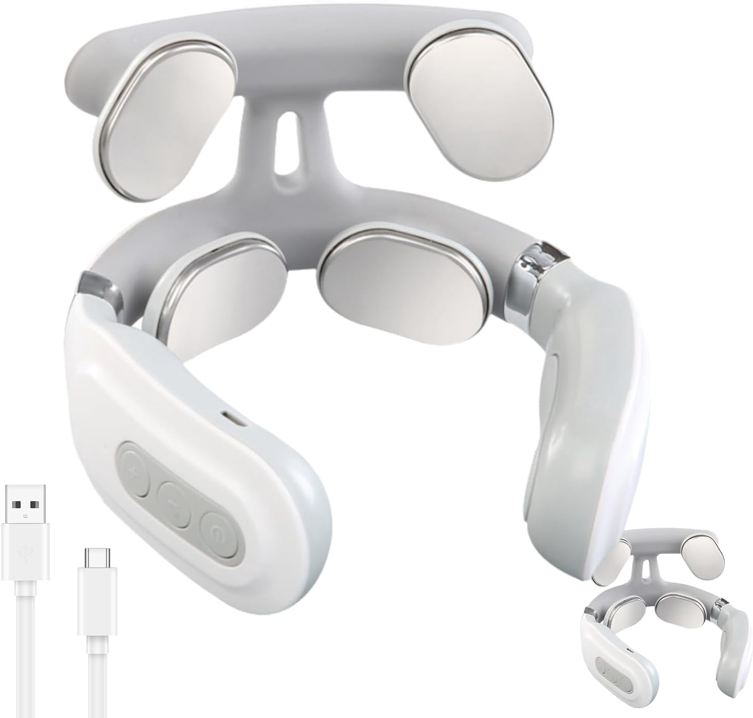Vitality Magic Pro 2.0 Neck Massager - Upgraded Neck Massager【4 Heated Heads】【6 Massage Modes】【14 Adjustable Gears】 Ergonomic Design, Promotes Muscle Relaxation, Portable, Lightweight