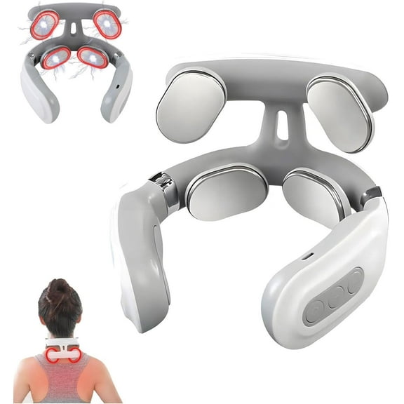 Vitality Magic Pro 2.0 Neck Massager, Vagus Nerve Stimulator for Neck4-Head Electric Massager, 6 Modes & 14 Intensity Levels, Cordless Rechargeable Design, Shoulder Relaxation & Pain ReliefWhite