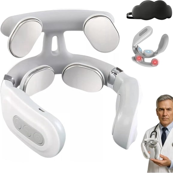 Magic Pro 2.0 Neck Massager , Portable Head Heated Electric Massagers Set with 6 Vibration Modes & 14 Intensity ,Improve Sleep Quality (1Pc)