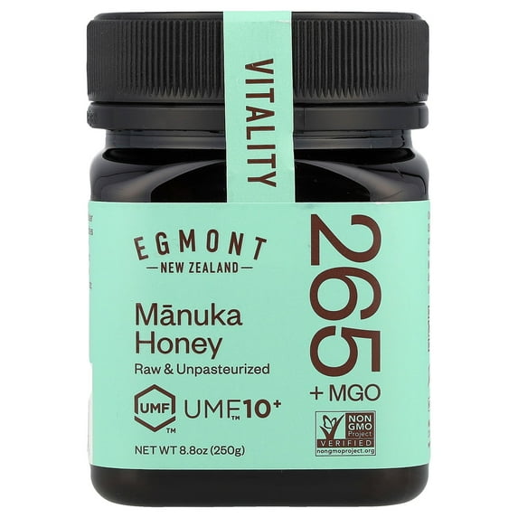 Vitality Maunka Honey UMF10+ MGO265+ 8.8oz, Raw & Unpasteurized Manuka Honey, Non GMO Project Verified