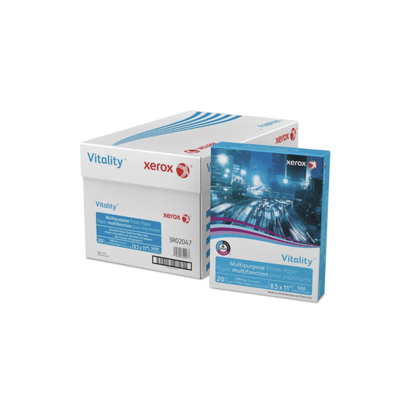 Vitality Multipurpose Print Paper, 92 Bright, 20lb, 8.5x11, Wt, PK5000