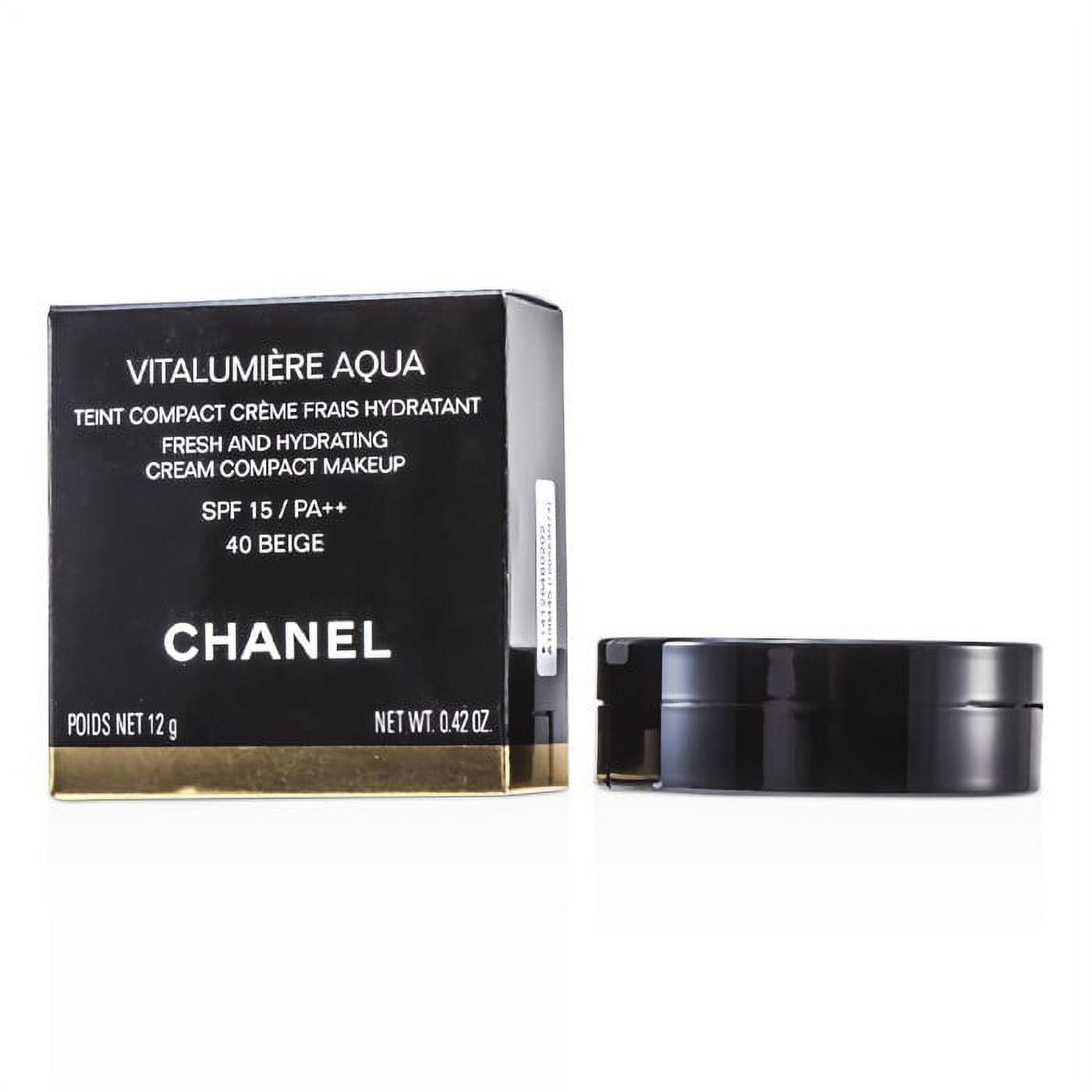 Vitalumiere Aqua Fresh and Hydrating Cream Compact Makeup SPF 15 - # 40  Beige by Chanel for Women - 0.42 oz Makeup