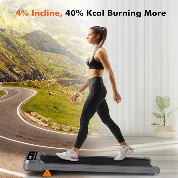 Vitalwalk Foldable Under Desk Treadmill with Incline - 2.5HP Ultra-Quiet Walking Pad for Home Office, 300lbs Capacity, Remote Control