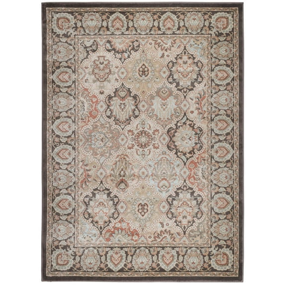 Vitaly Baron Area Rug 3802 Traditional Brown Rings Ovals 2' 2" x 7' 7" Rectangle