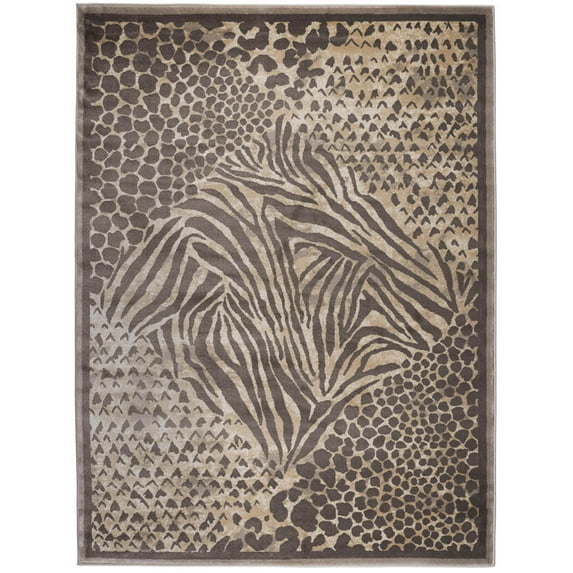 Vitaly Baron Area Rug 3808 Contemporary Brown Zebra Lines 2' 2" x 7' 7" Rectangle